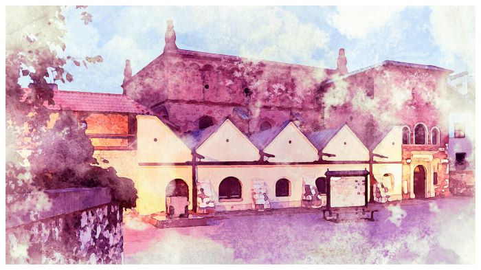 Synagoga obrazek akwarela