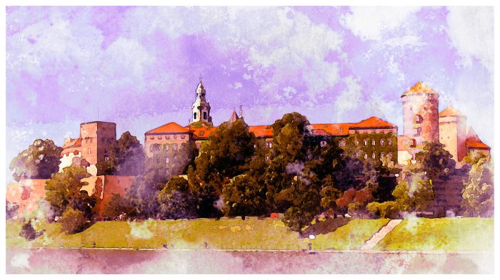 Wawel obrazek akwarela